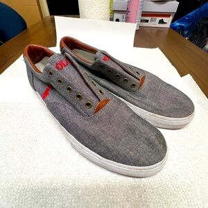 POLO RALPH LAUREN VITO Gray Red Brown Leather Uppers  Shoes Sneakers Men’s 12D